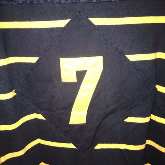 Polo Ralph Lauren Crest #7 Striped L/S Shirt Men's XL Thick Rare, Elbow Patches - Picture 7 of 8